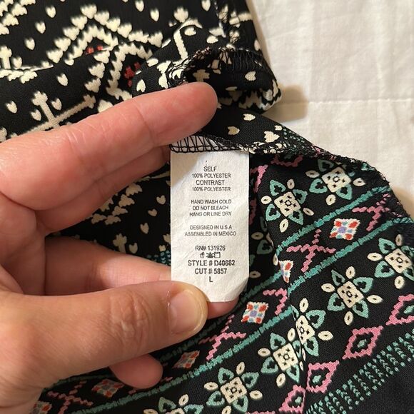 Amber Blue L Black Ivory Multicolored Contrast Sleeveless Light Shift Dress - Picture 10 of 10